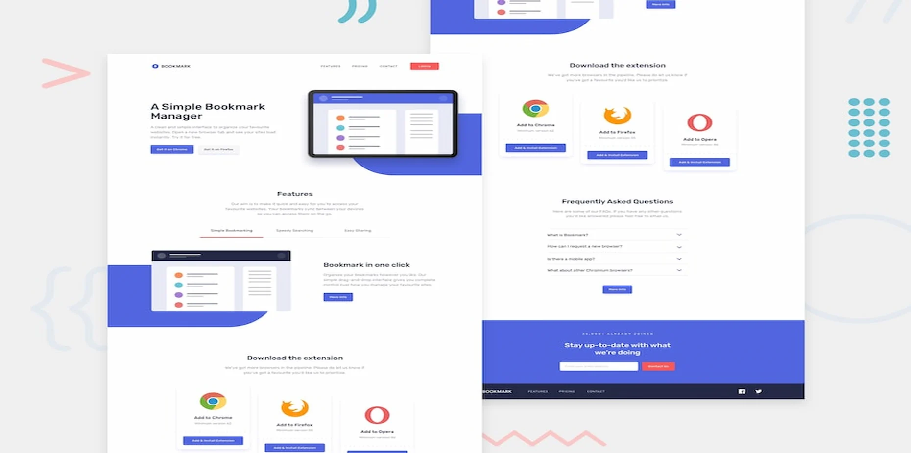 Bookmark landing page screenshot