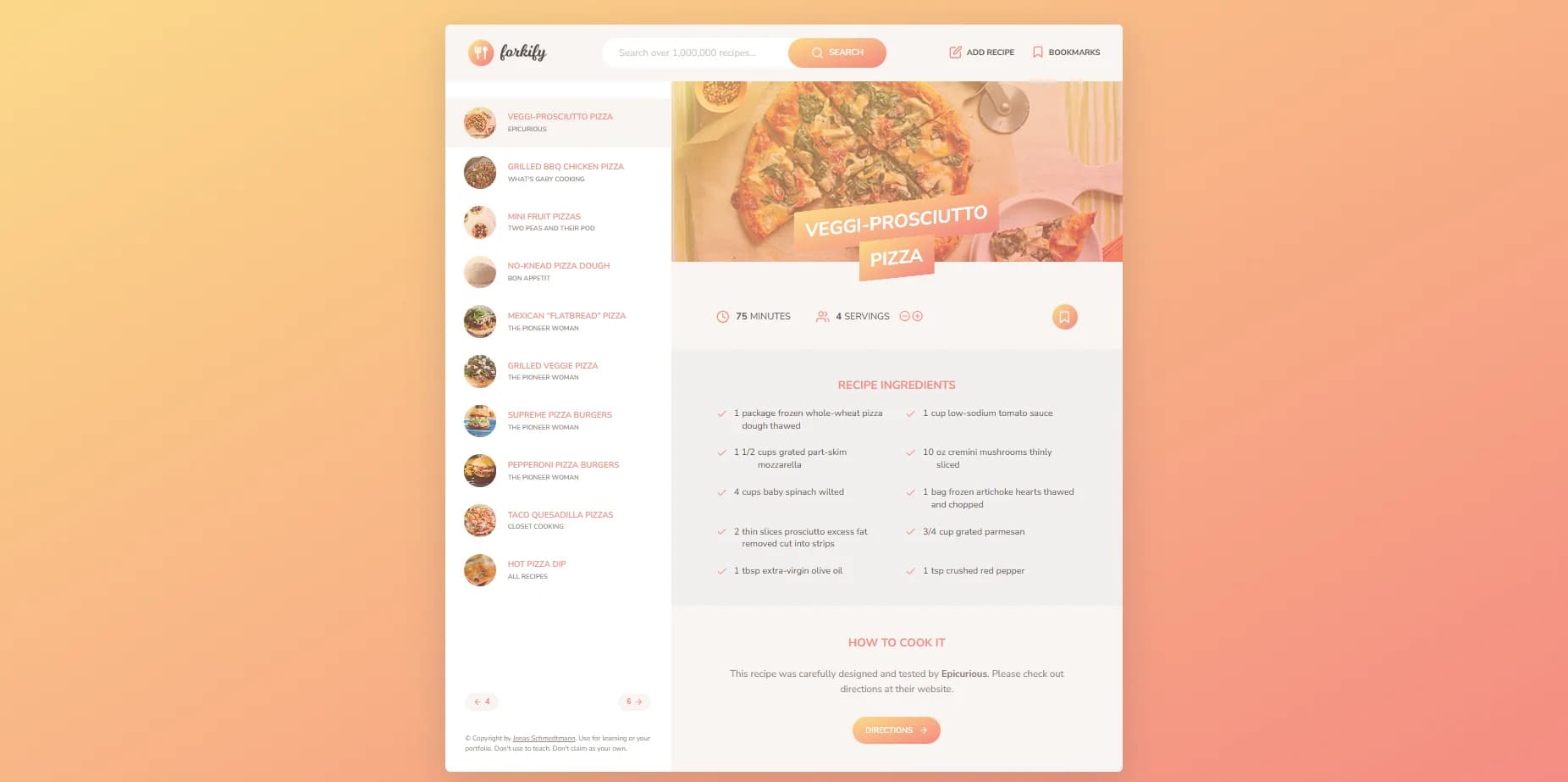 Forkify application screenshot
