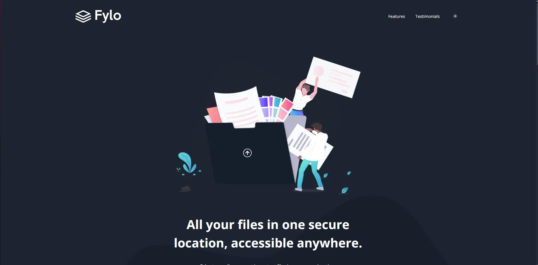 Fylo landing page screenshot