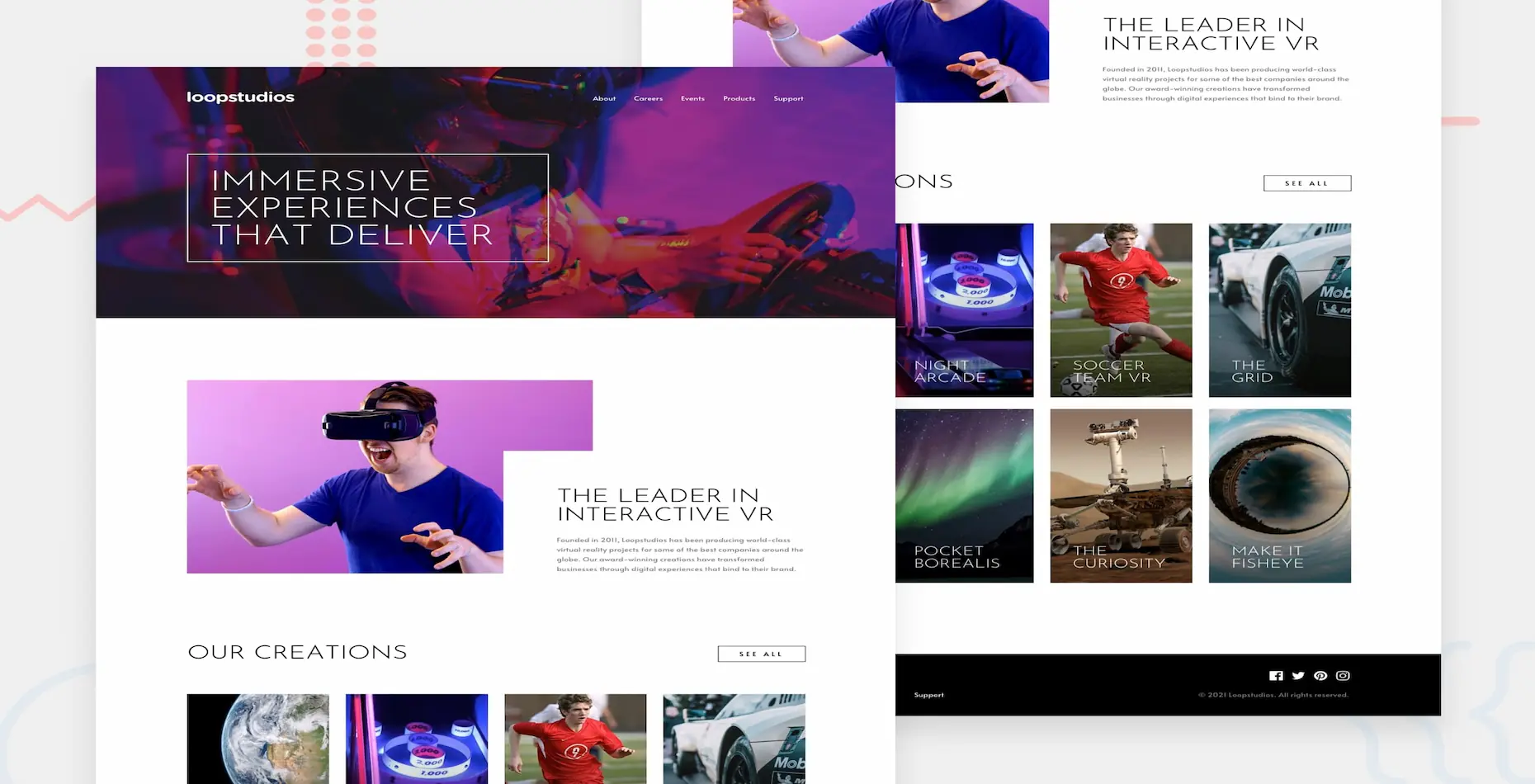 Loopstudios landing page screenshot