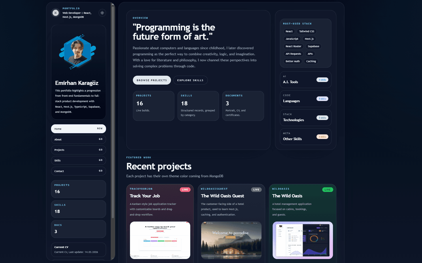 Portfolio Remake project preview