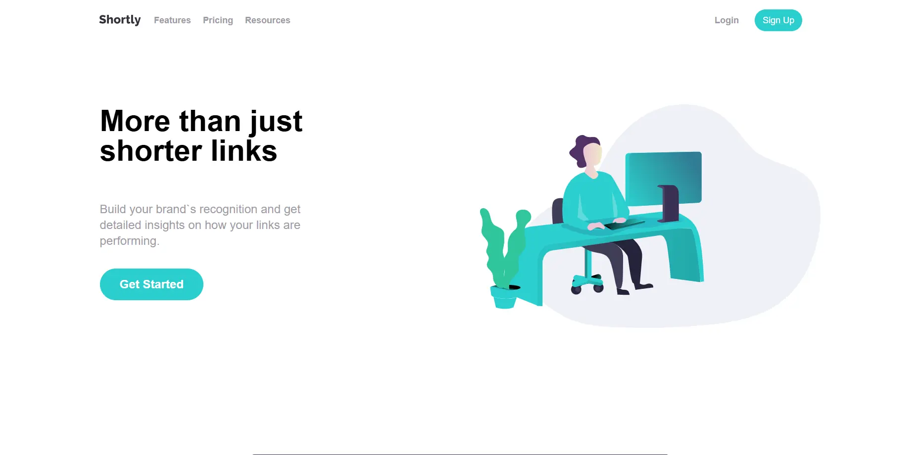 Shortly landing page screenshot