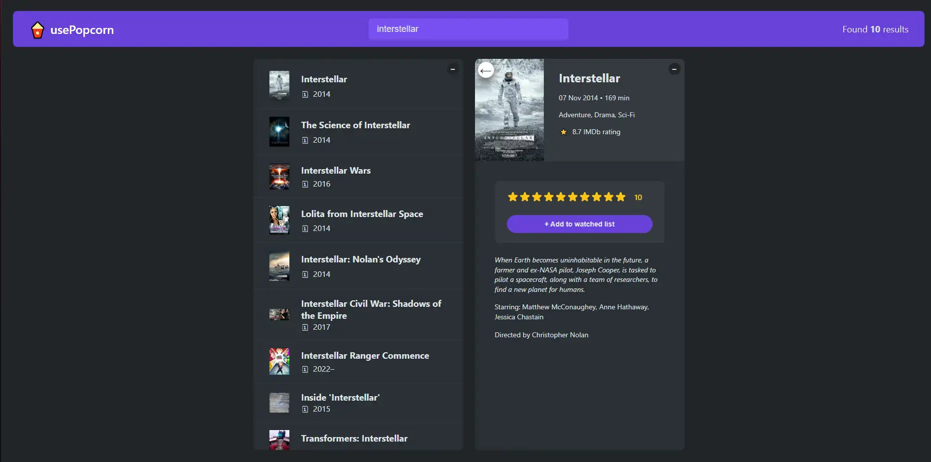 usePopcorn screenshot