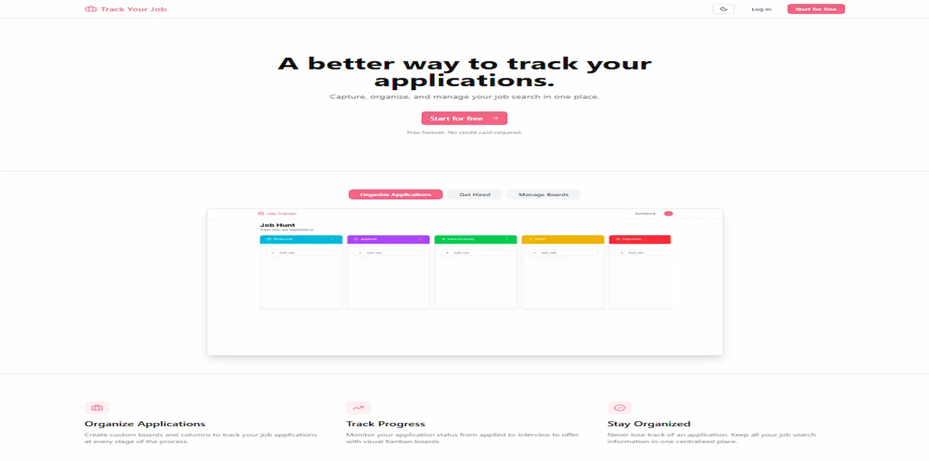 Track Your Job application screenshot